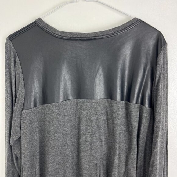 Aritzia Wilfred Free Simone Gray/Black Shirt w/ Faux Leather Embellishments - Picture 11 of 11